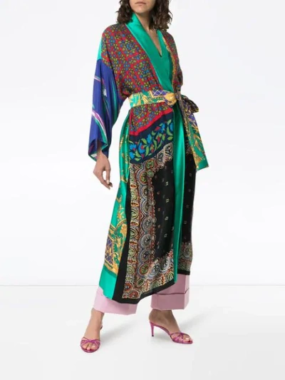 Shop Rianna + Nina Printed Kimono Robe In Multicoloured