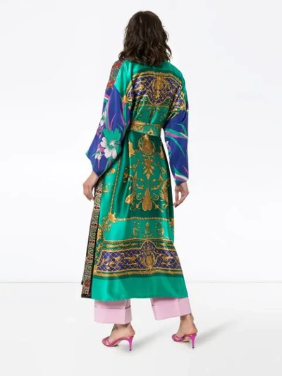 Shop Rianna + Nina Printed Kimono Robe In Multicoloured