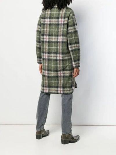 Shop Isabel Marant Étoile Plaid Single-breasted Coat In Green