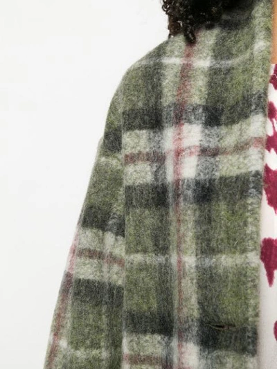 Shop Isabel Marant Étoile Plaid Single-breasted Coat In Green