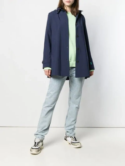 Shop Save The Duck Hooded Parka Coat In Blue