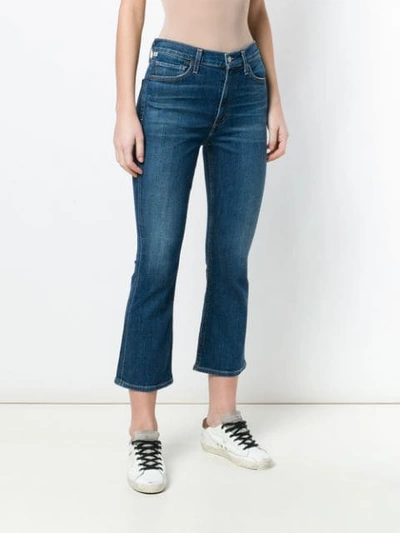 Shop Citizens Of Humanity Kick Flare Cropped Jeans In Blue