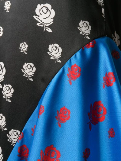 Shop Kenzo Roses Ruffled Dress In Black