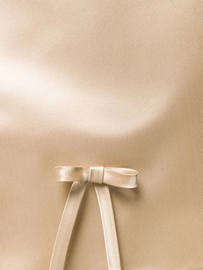 Shop Prada Bow Detail Flared Skirt In Neutrals