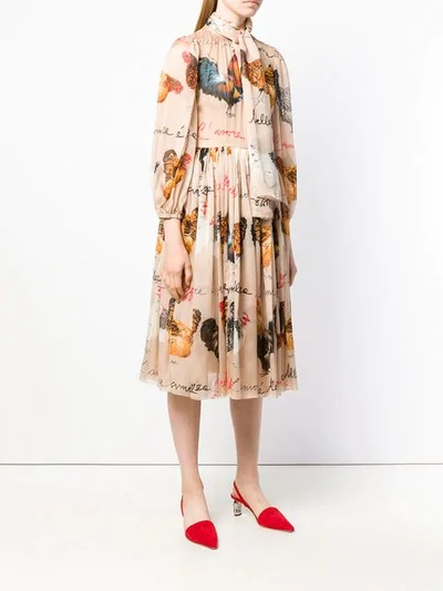 Shop Dolce & Gabbana Chiffon Dress In Neutrals