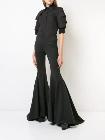 Shop Vera Wang Flared Trousers - Black