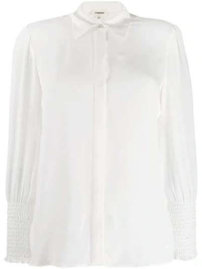 Shop L Agence Elasticated Cuff Shirt In Neutrals