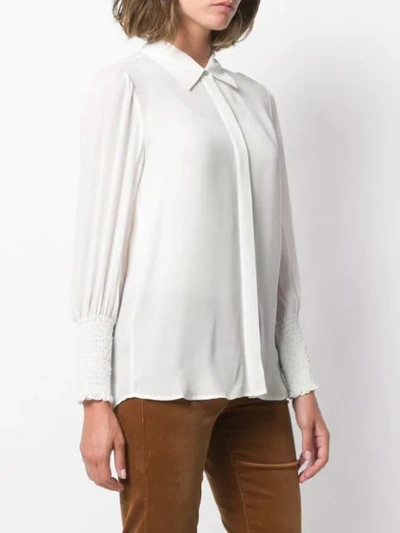 Shop L Agence Elasticated Cuff Shirt In Neutrals