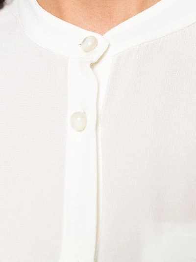 Shop Etro Mandarin Collar Shirt In White