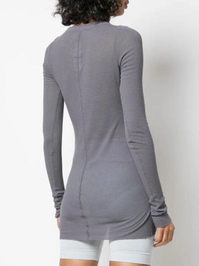 Shop Rick Owens Sheer Longline Knitted Top In Grey