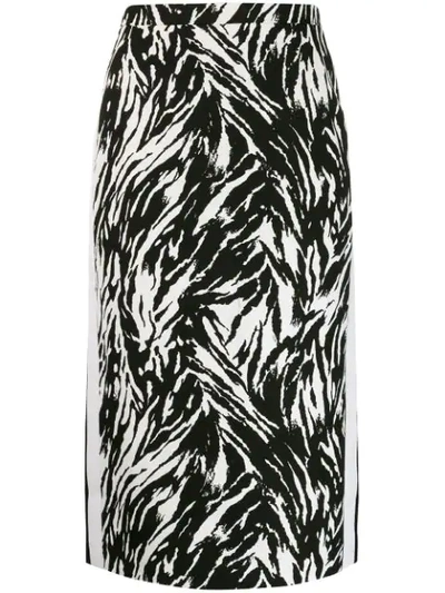 Shop N°21 Zebra Print Pencil Skirt In Black
