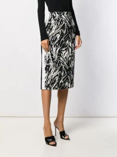 Shop N°21 Zebra Print Pencil Skirt In Black