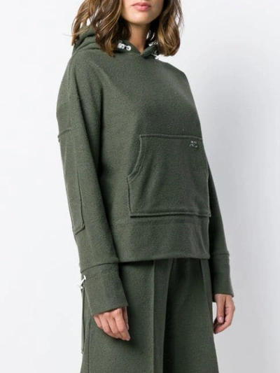 Shop Courrèges Embroidered Logo Hoodie In Green