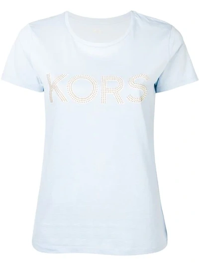 Shop Michael Michael Kors Crew Neck T-shirt In Blue