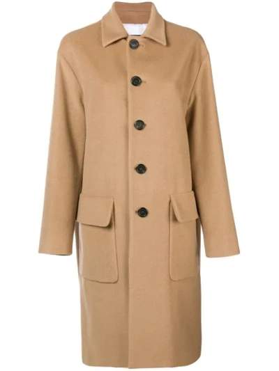 Shop Dsquared2 Classic Buttoned Coat - Brown