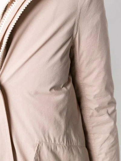 Shop Yves Salomon Layered Hooded Coat In Pink