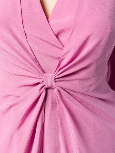 Shop Emporio Armani V-neck Knot Dress In Pink