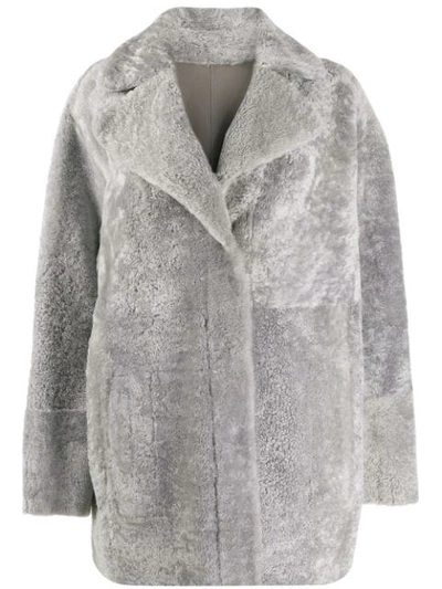 Shop Drome Reversible Double-breasted Coat In C026 Lt Grey