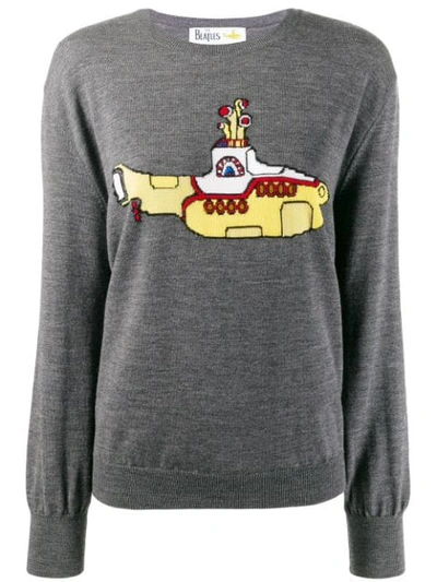 Shop Stella Mccartney All Together Now Yellow Submarine Jumper In Grey