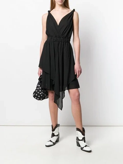 Shop Pinko Sleeveless Flared Dress In Z99 Black