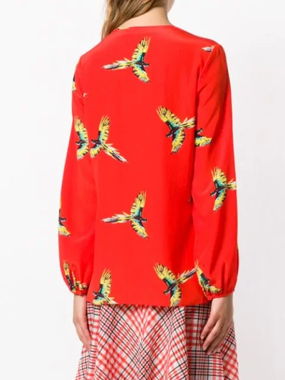Shop Diane Von Furstenberg Parrot Blouse In Red