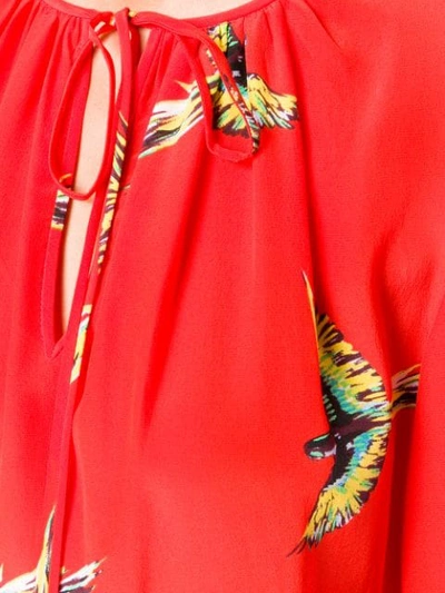 Shop Diane Von Furstenberg Parrot Blouse In Red