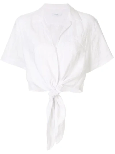 Shop Venroy Front Tie Shirt In White