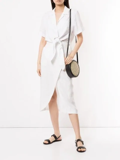 Shop Venroy Front Tie Shirt In White