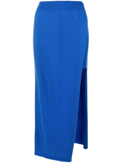 Shop Jacquemus Asymmetrical Layer Skirt In Blue