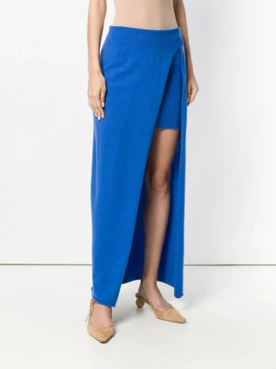 Shop Jacquemus Asymmetrical Layer Skirt In Blue