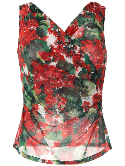 Shop Dolce & Gabbana Hydrangea Printed Blouse In Multicolour