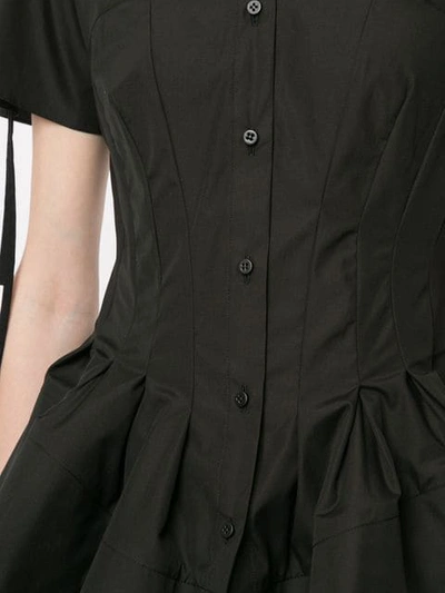 Shop Aganovich Peplum Shirt In Black