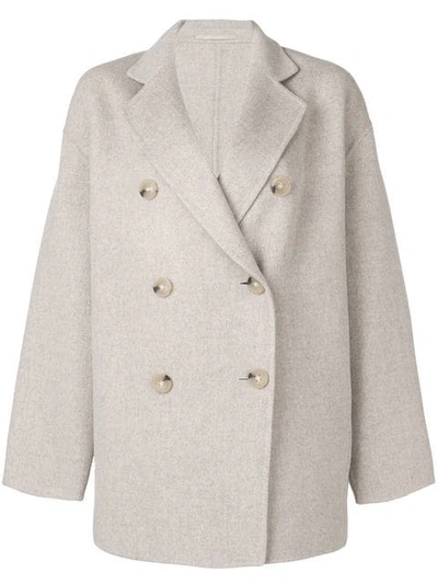 Shop Acne Studios Double Breasted Coat In Neutrals