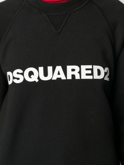 Shop Dsquared2 Logo Print Oversized Sweatshirt In 900 Black