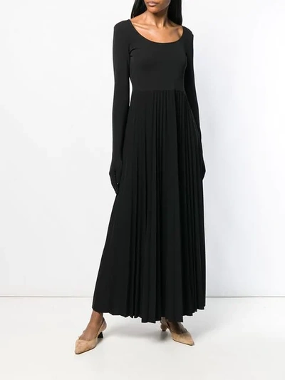 Shop A.w.a.k.e. Gloved Pleated Dress In Black