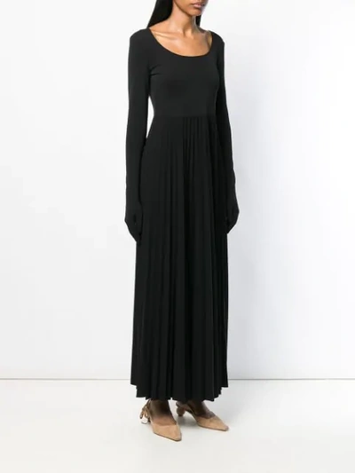 Shop A.w.a.k.e. Gloved Pleated Dress In Black