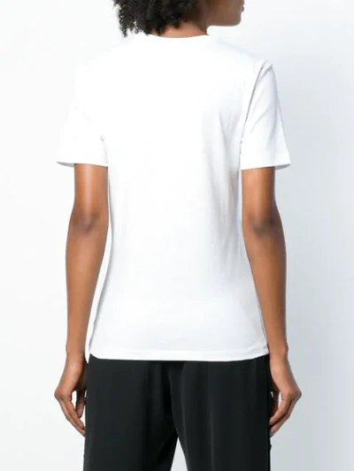 Shop Paco Rabanne Embellished Logo T In White