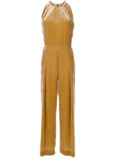 Shop Andrea Marques Halterneck Wide Legs Jumpsuit In Mel