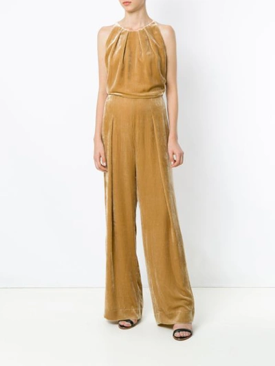 Shop Andrea Marques Halterneck Wide Legs Jumpsuit In Mel