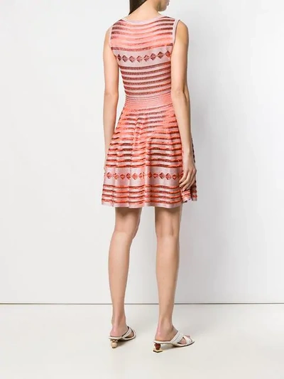 Shop Antonino Valenti Embroidered Flared Dress In Orange