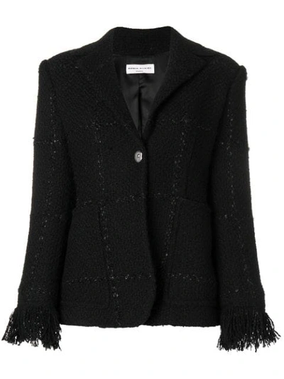 Shop Sonia Rykiel Button Tweed Jacket - Black
