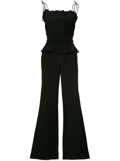 Shop Tory Burch Smocked Jumpsuit In Black