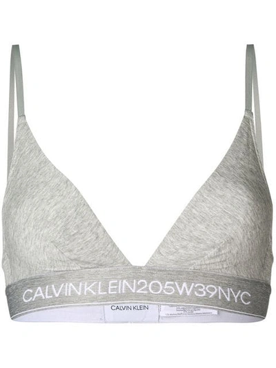 Shop Calvin Klein 205w39nyc Logo Bralet In Grey