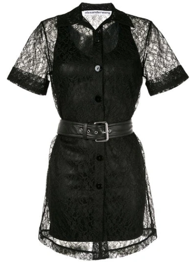 Shop Alexander Wang Short Lace Dress In Black