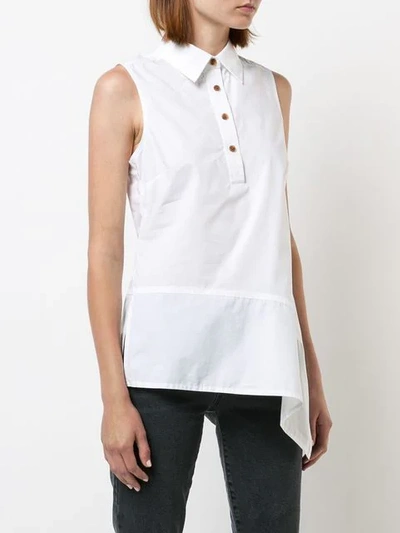 Shop Derek Lam 10 Crosby Sleeveless Asymmetrical Top In White