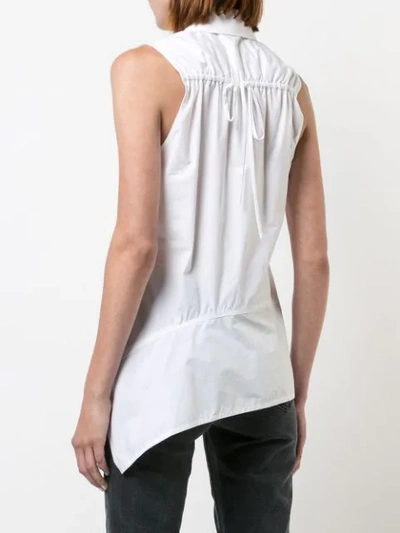 Shop Derek Lam 10 Crosby Sleeveless Asymmetrical Top In White