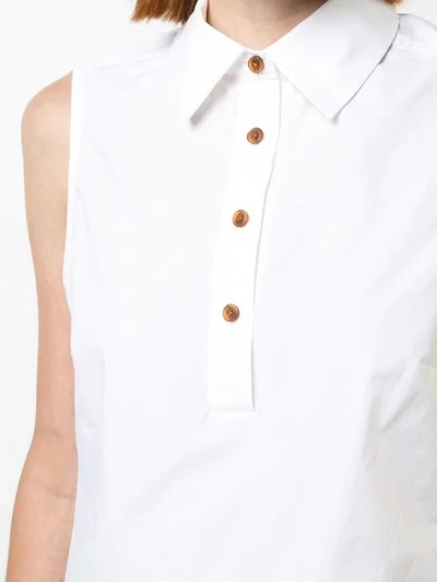 Shop Derek Lam 10 Crosby Sleeveless Asymmetrical Top In White