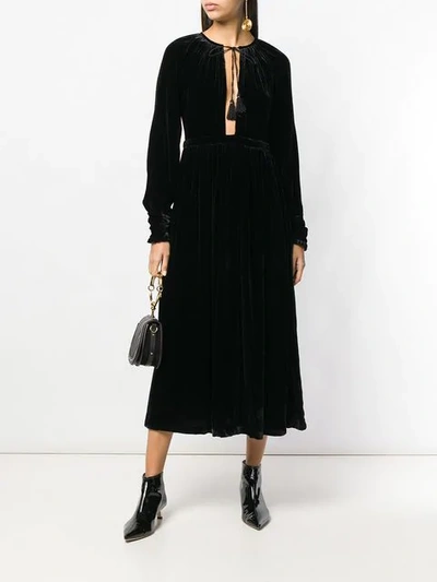 Shop Ulla Johnson Velvet Midi Dress In Black