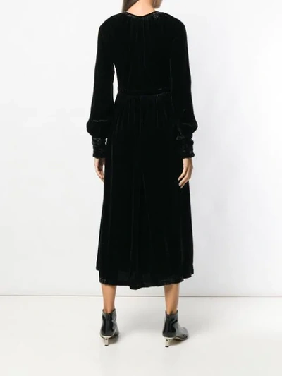 Shop Ulla Johnson Velvet Midi Dress In Black