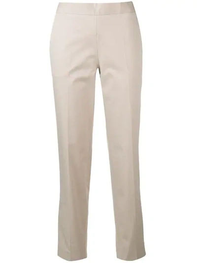 Shop Alberto Biani Cropped Tapered Trousers In Neutrals